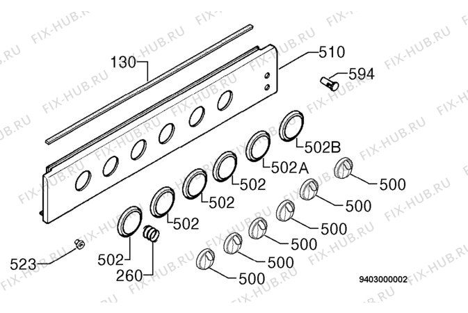 Взрыв-схема плиты (духовки) Zanussi ZC450GW - Схема узла Section 5